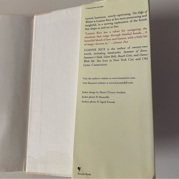 The Edge of Winter by Luanne Rice Hardcover Book - Picture 11 of 11